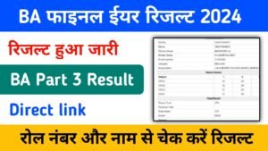 BA 3rd Year Result 2025: (बीए तृतीय वर्ष परिणाम 2024) जारी, चेक करे BA Final Year result