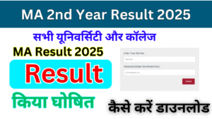 MA 2nd Year Result 2025, (एमए द्वितीय वर्ष का परिणाम) जारी, जल्दी यहां चेक करें MA Result 2025