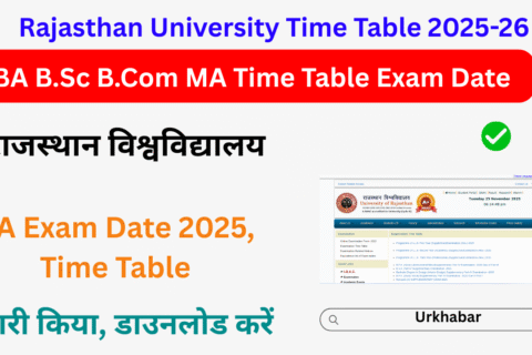 Rajasthan University Time Table 2025: {Download Link} Rajasthan University BA BSc BCom MA Time Table 2025